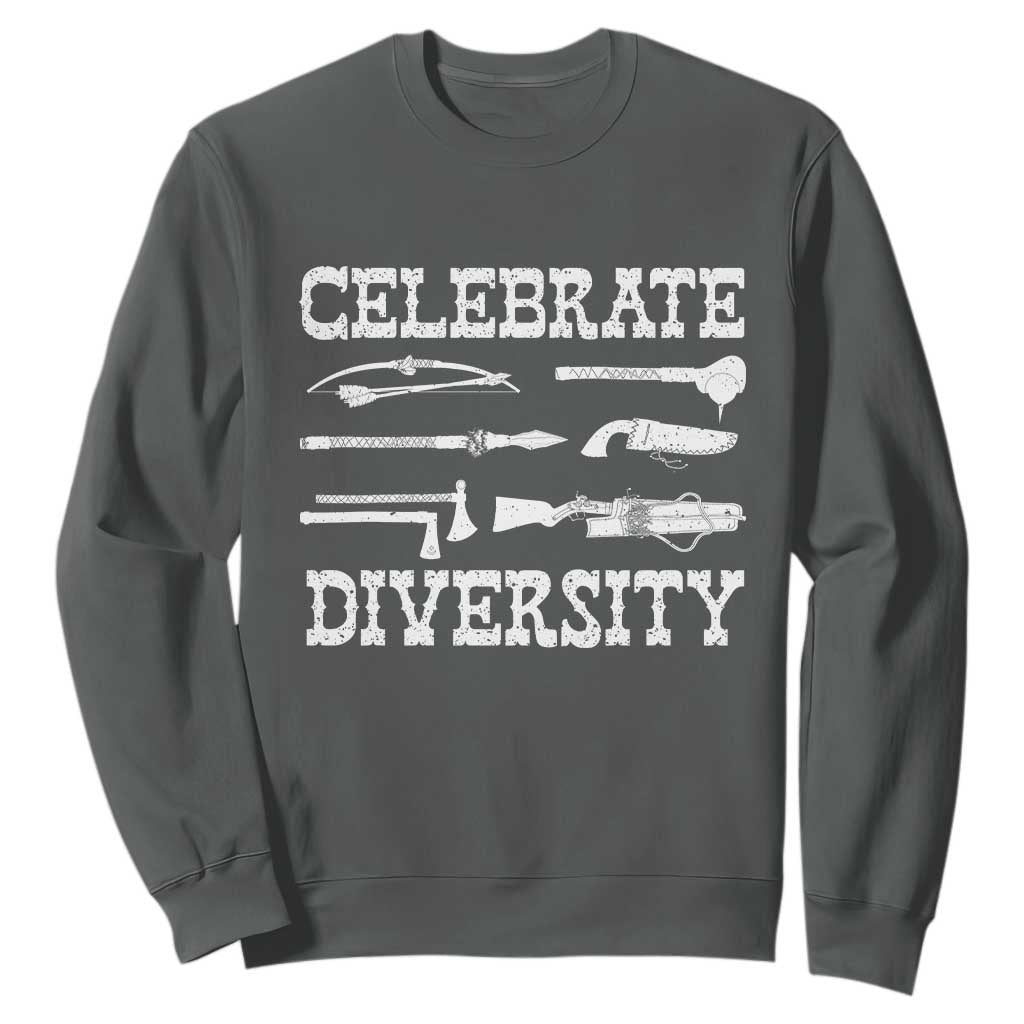 Native American Weapon Celebrate Diversity Sweatshirt Indigenous Pride TS11 Dark Heather Print Your Wear