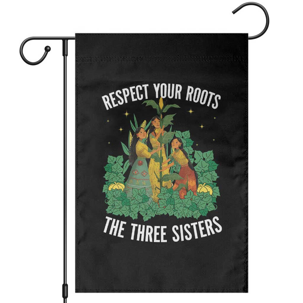 Three Sisters Respect Your Roots Garden Flag Native American Heritage History Month TS11 Black Print Your Wear