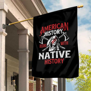 American History Begins With Native History Garden Flag Native American Indigenous Indian Warrior TS11 Print Your Wear
