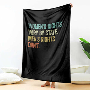 Women's Rights Vary By State Men Rights Don't Feminist Retro Throw Blanket TS11 Print Your Wear