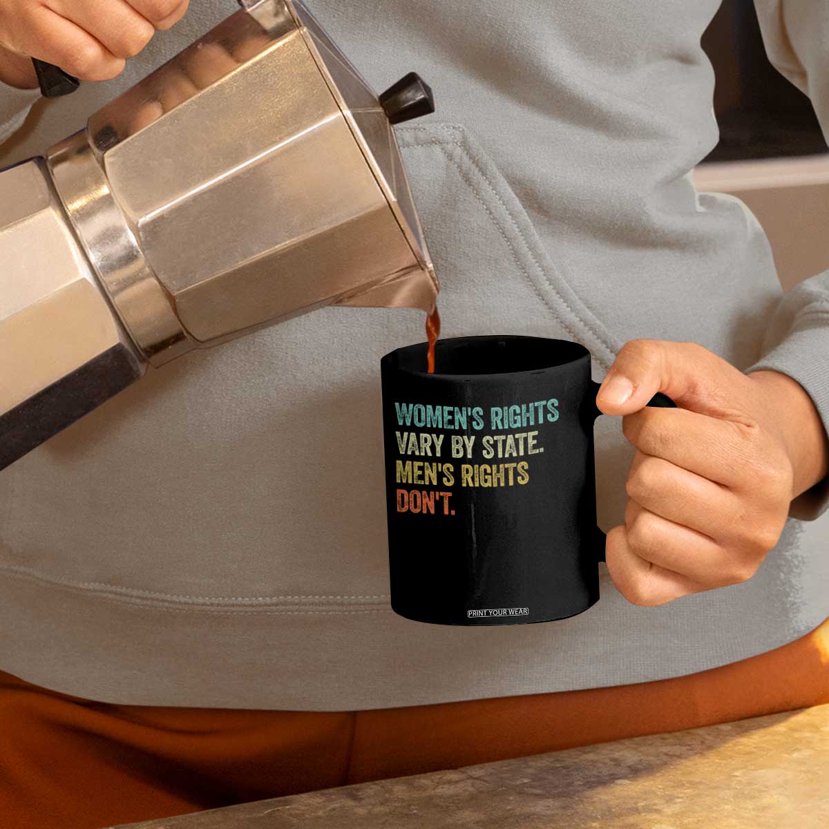 Women's Rights Vary By State Men Rights Don't Feminist Retro Coffee Mug TS11 Print Your Wear