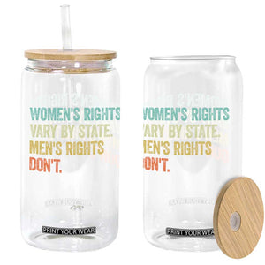 Women's Rights Vary By State Men Rights Don't Feminist Retro Glass Can TS11 Print Your Wear