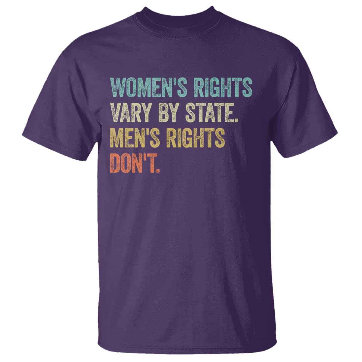 Womens Rights Vary By State Men Rights Dont Feminist Retro T Shirt TS11 Purple Print Your Wear