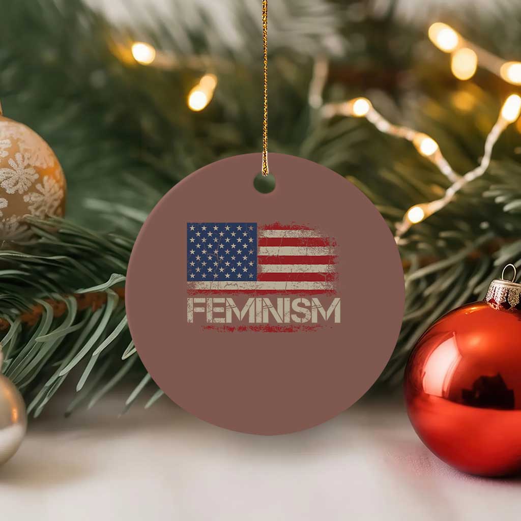 Feminism Feminist American Flag Ceramic Ornament Patriotic Womens Rights TS11 1pc Mocha Print Your Wear