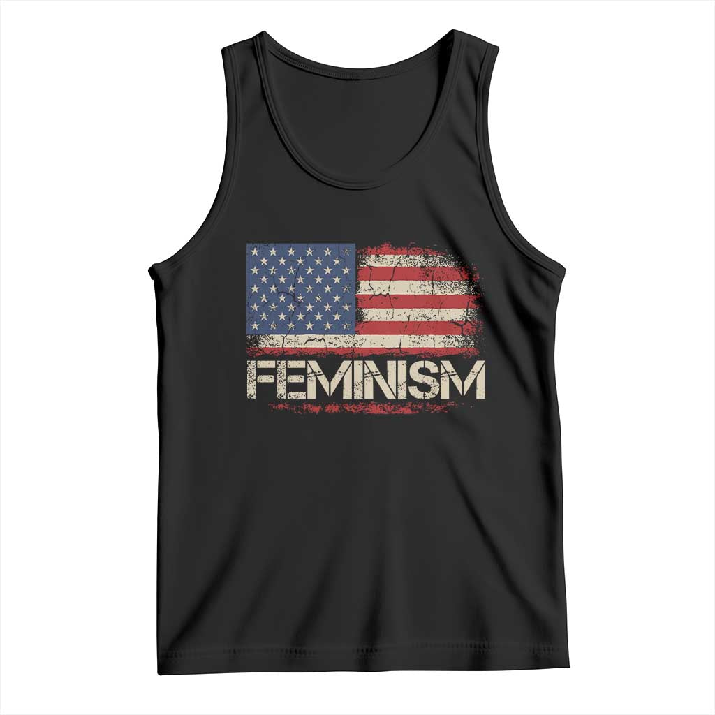 Feminism Feminist American Flag Tank Top Patriotic Womens Rights TS11 Black Print Your Wear