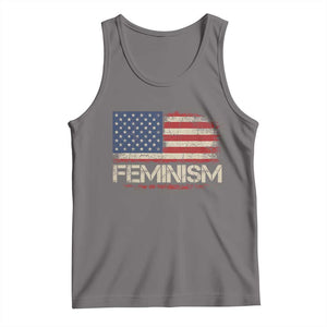 Feminism Feminist American Flag Tank Top Patriotic Womens Rights TS11 Deep Heather Print Your Wear