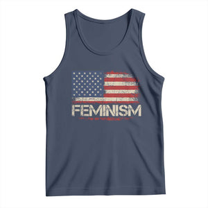Feminism Feminist American Flag Tank Top Patriotic Womens Rights TS11 Navy Print Your Wear