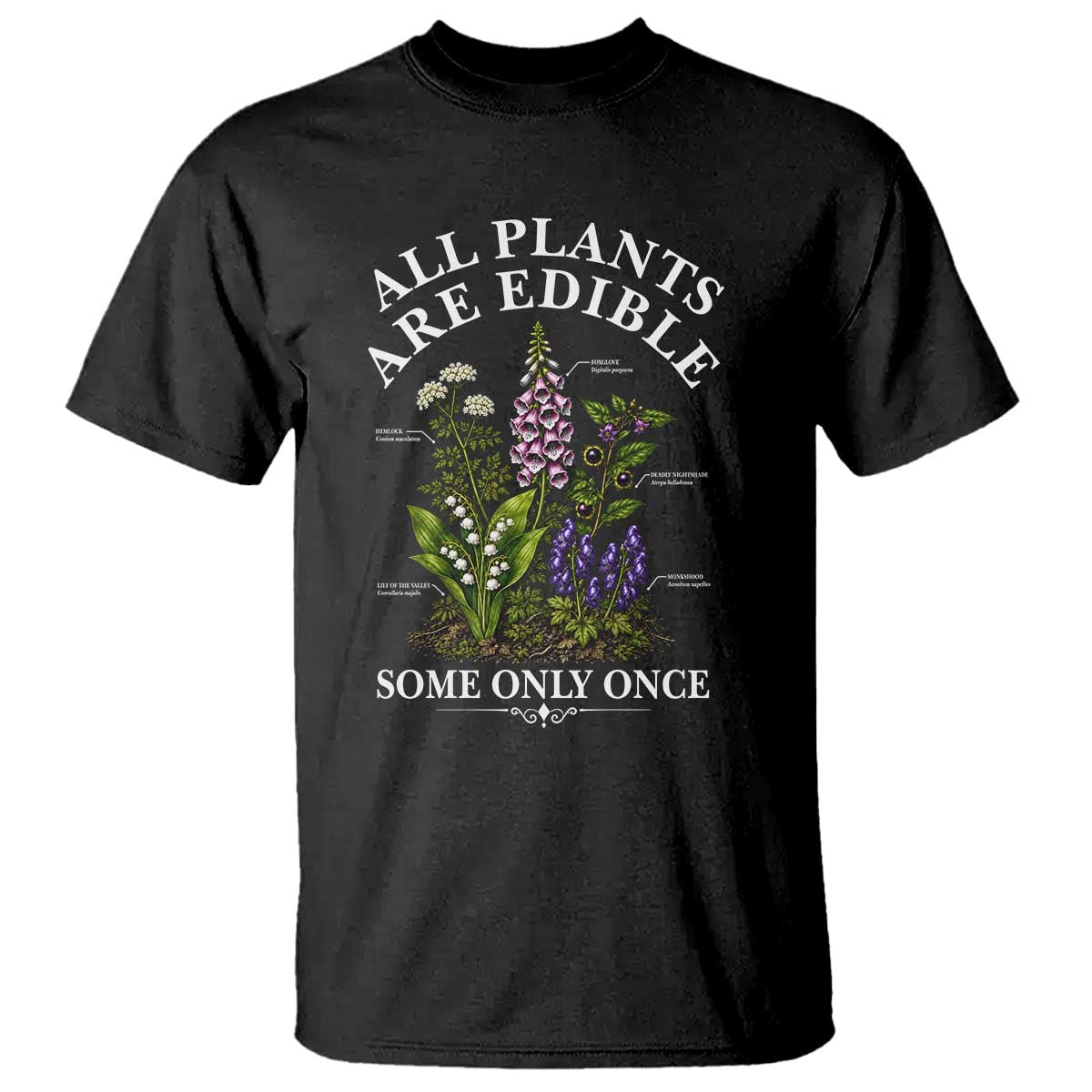 All Plants Are Edible Some Only Once T Shirt Funny Botanical Gardener TS11 Black Print Your Wear