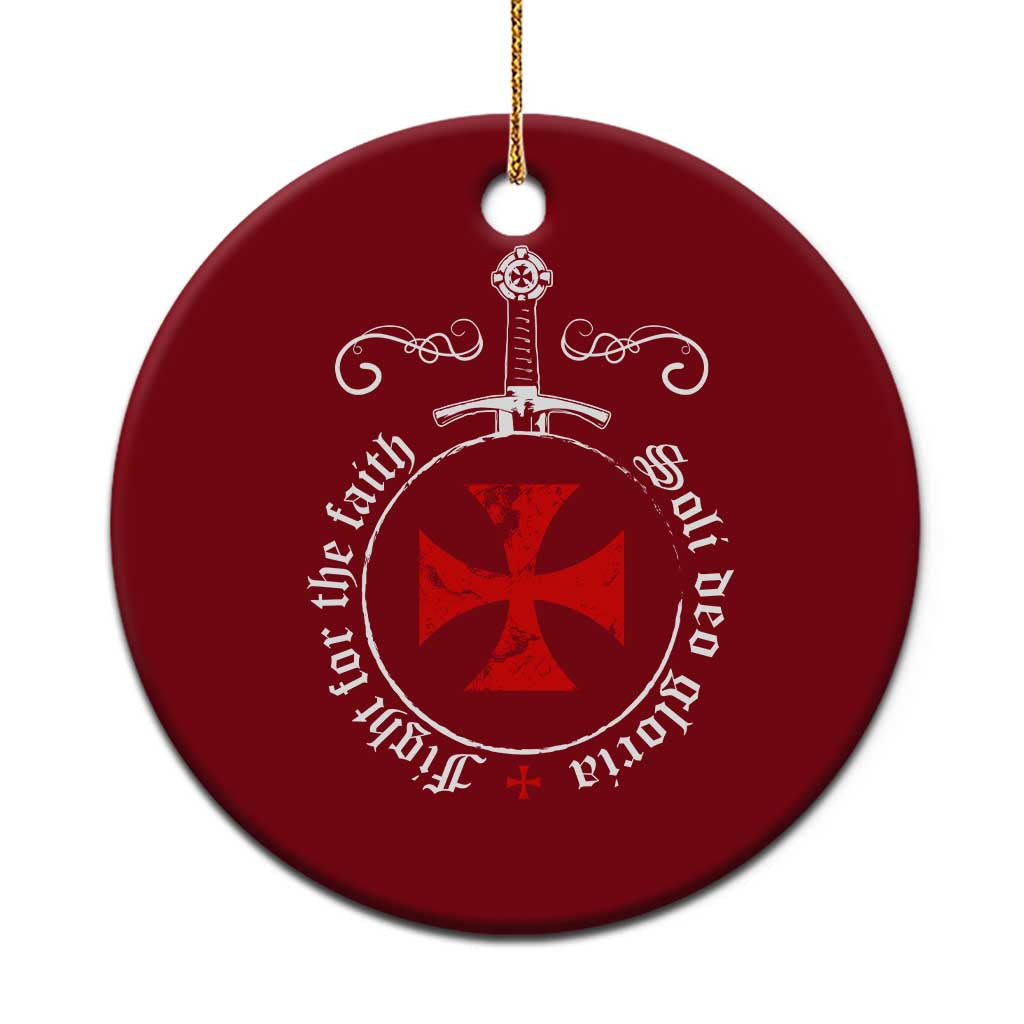 Catholic Knight Templar Crusader Sword Ceramic Ornament Soli Deo Gloria Fight For The Faith