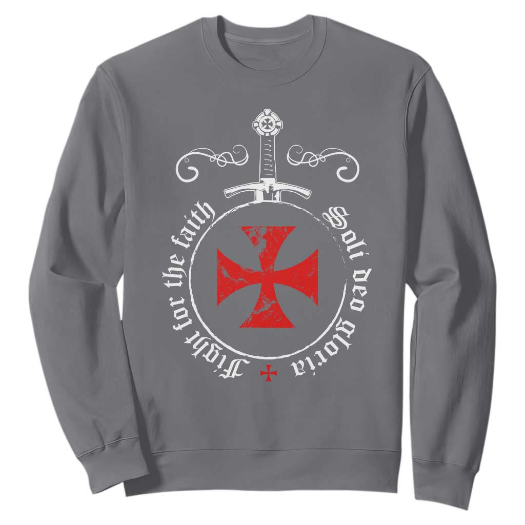 Catholic Knight Templar Crusader Sword Sweatshirt Soli Deo Gloria Fight For The Faith