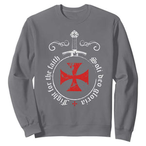 Catholic Knight Templar Crusader Sword Sweatshirt Soli Deo Gloria Fight For The Faith