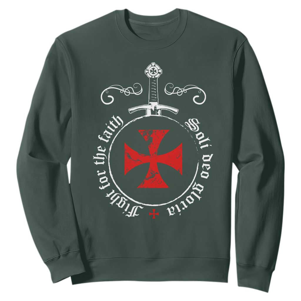 Catholic Knight Templar Crusader Sword Sweatshirt Soli Deo Gloria Fight For The Faith