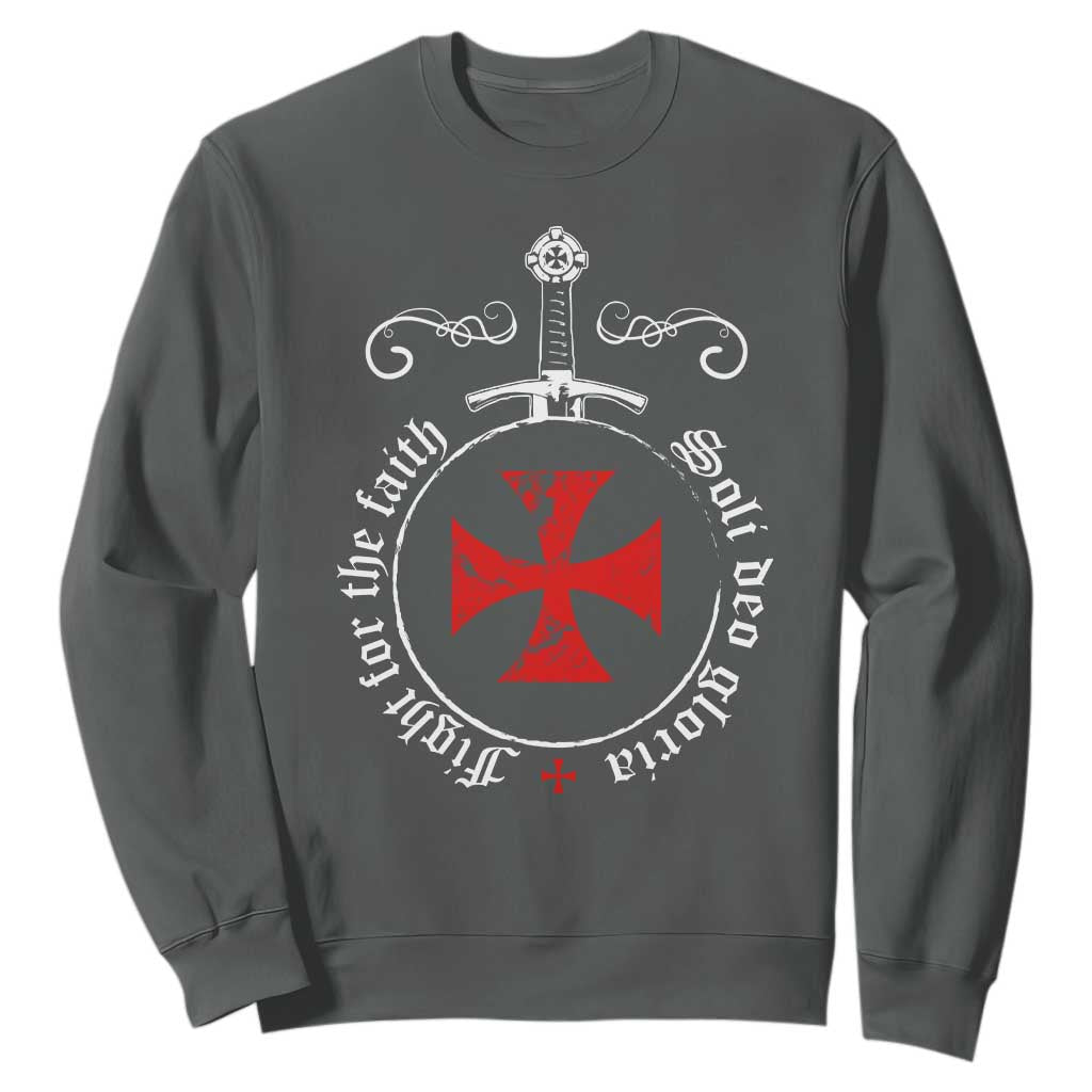 Catholic Knight Templar Crusader Sword Sweatshirt Soli Deo Gloria Fight For The Faith