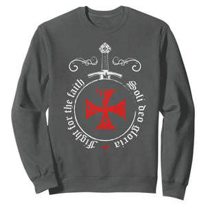 Catholic Knight Templar Crusader Sword Sweatshirt Soli Deo Gloria Fight For The Faith