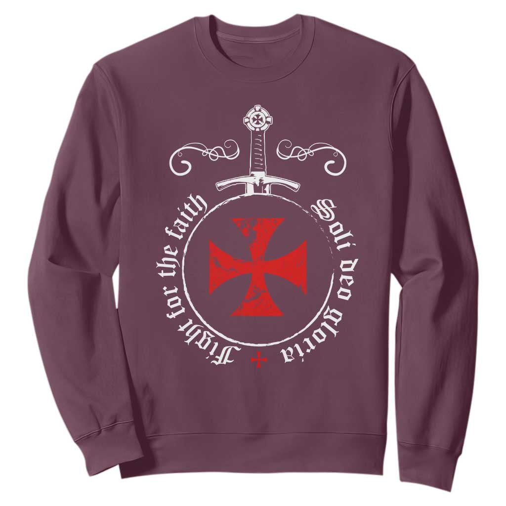 Catholic Knight Templar Crusader Sword Sweatshirt Soli Deo Gloria Fight For The Faith