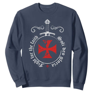 Catholic Knight Templar Crusader Sword Sweatshirt Soli Deo Gloria Fight For The Faith