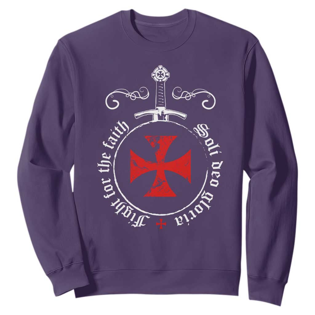 Catholic Knight Templar Crusader Sword Sweatshirt Soli Deo Gloria Fight For The Faith
