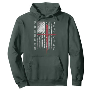 Deus Vult Freedom Catholic Knight Templar American Flag Hoodie