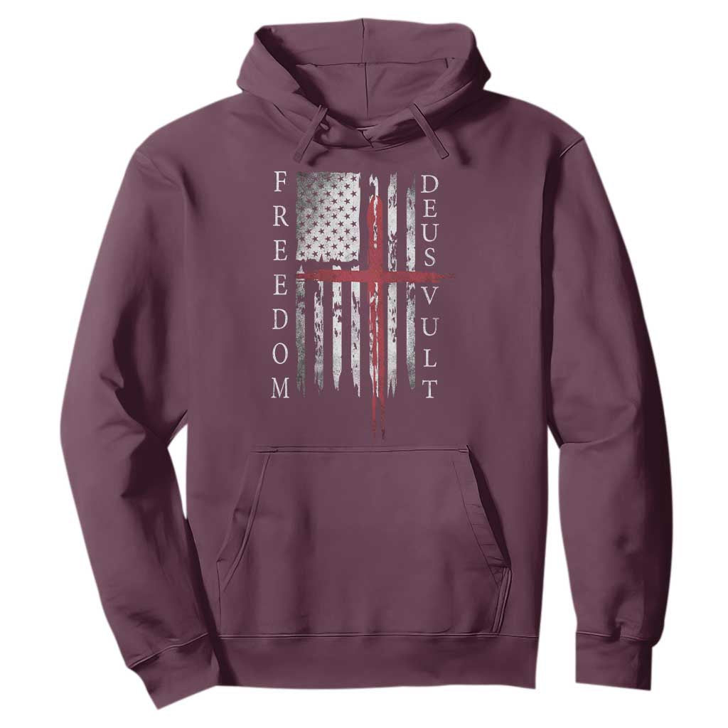 Deus Vult Freedom Catholic Knight Templar American Flag Hoodie