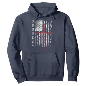 Deus Vult Freedom Catholic Knight Templar American Flag Hoodie