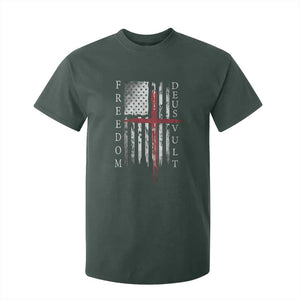 Deus Vult Freedom Catholic Knight Templar American Flag T Shirt For Kid