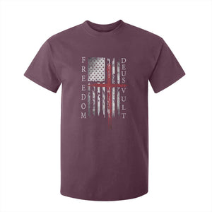 Deus Vult Freedom Catholic Knight Templar American Flag T Shirt For Kid