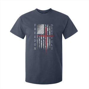 Deus Vult Freedom Catholic Knight Templar American Flag T Shirt For Kid