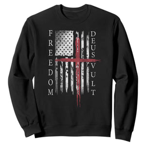 Deus Vult Freedom Catholic Knight Templar American Flag Sweatshirt