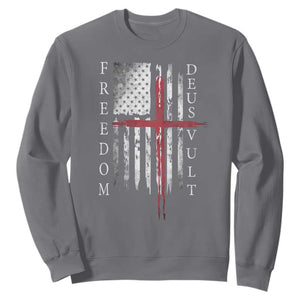 Deus Vult Freedom Catholic Knight Templar American Flag Sweatshirt