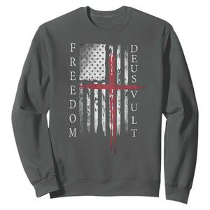 Deus Vult Freedom Catholic Knight Templar American Flag Sweatshirt