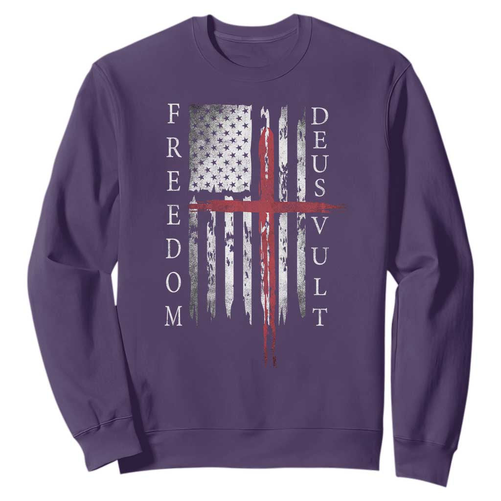 Deus Vult Freedom Catholic Knight Templar American Flag Sweatshirt