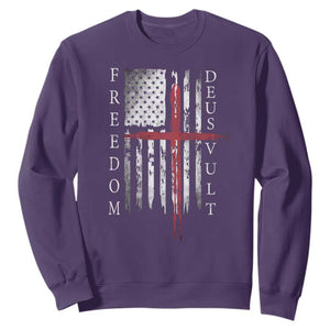 Deus Vult Freedom Catholic Knight Templar American Flag Sweatshirt