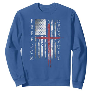 Deus Vult Freedom Catholic Knight Templar American Flag Sweatshirt