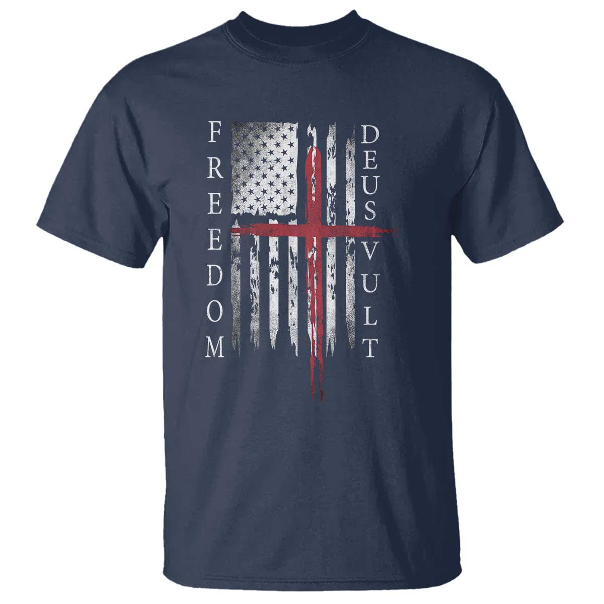 Deus Vult Freedom Catholic Knight Templar American Flag T Shirt