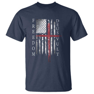Deus Vult Freedom Catholic Knight Templar American Flag T Shirt