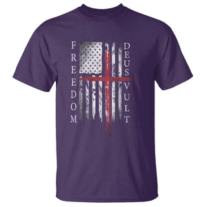 Deus Vult Freedom Catholic Knight Templar American Flag T Shirt