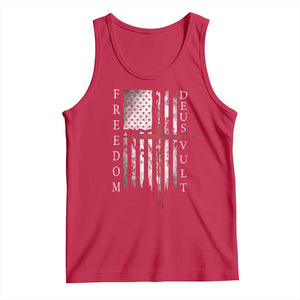 Deus Vult Freedom Catholic Knight Templar American Flag Tank Top