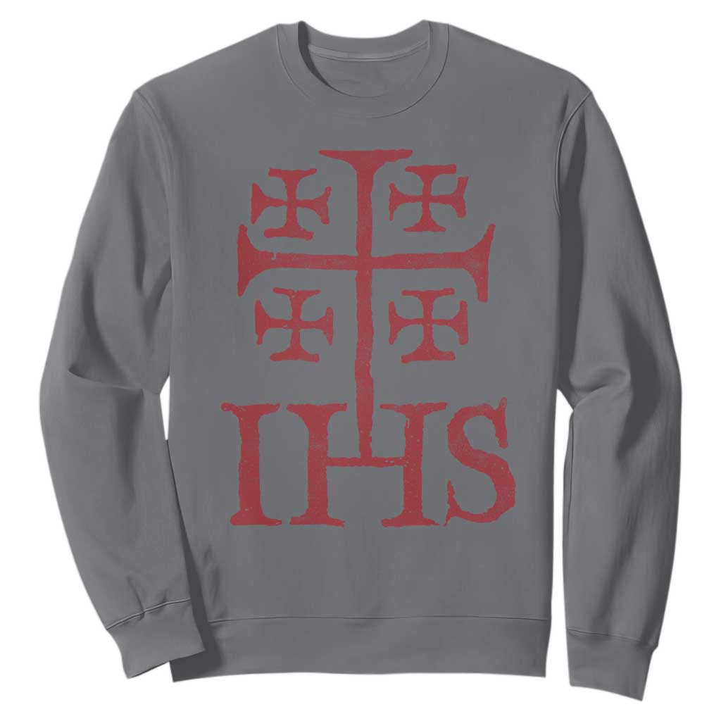 IHS Jerusalem Cross Medieval Crusaders Funny Knights Templar Sweatshirt