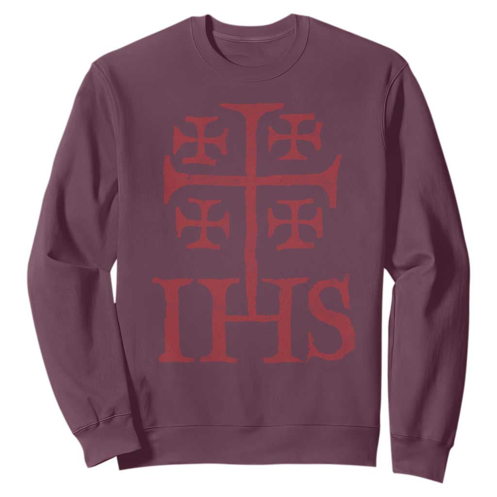 IHS Jerusalem Cross Medieval Crusaders Funny Knights Templar Sweatshirt