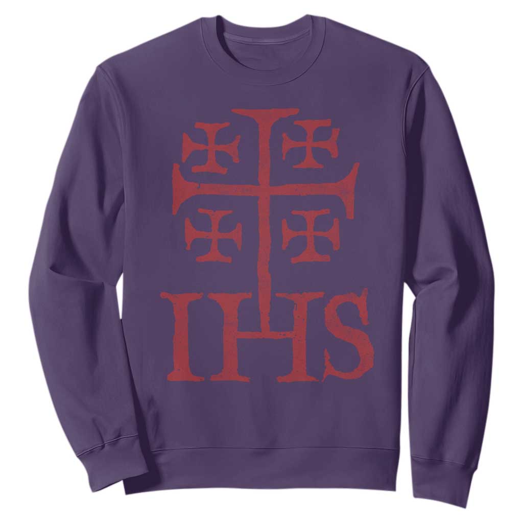 IHS Jerusalem Cross Medieval Crusaders Funny Knights Templar Sweatshirt