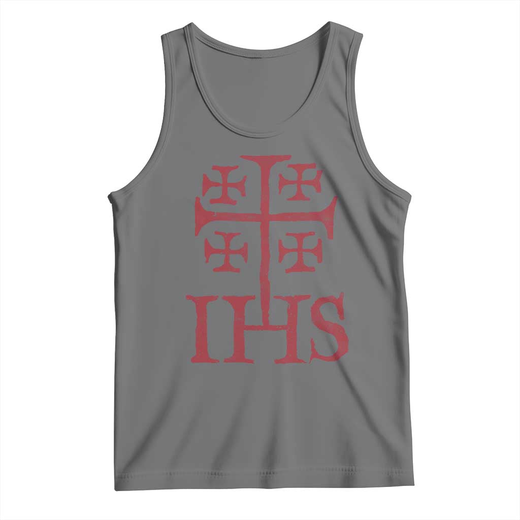 IHS Jerusalem Cross Medieval Crusaders Funny Knights Templar Tank Top