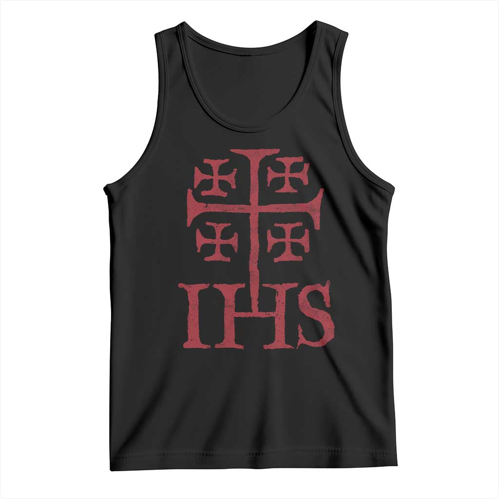 IHS Jerusalem Cross Medieval Crusaders Funny Knights Templar Tank Top