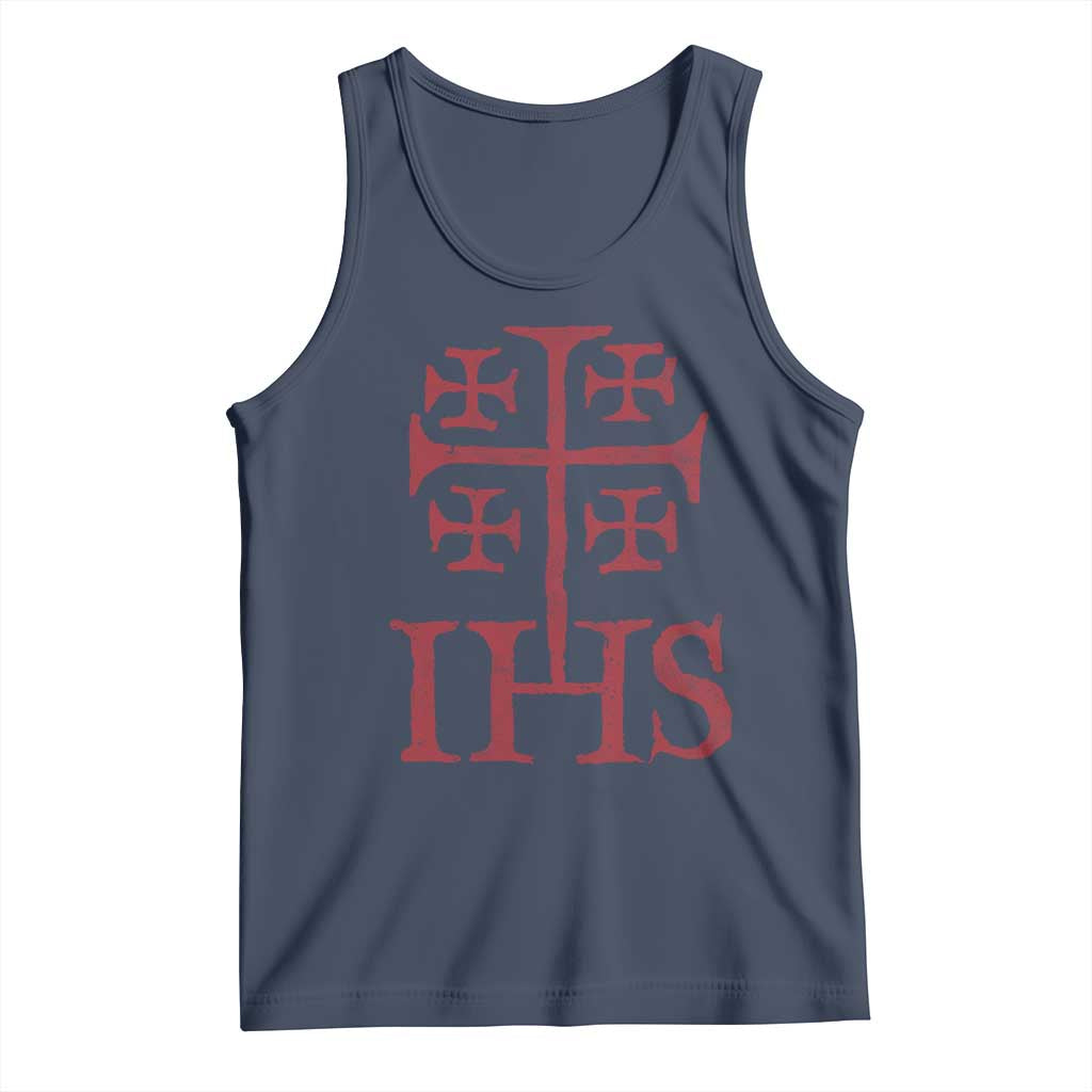 IHS Jerusalem Cross Medieval Crusaders Funny Knights Templar Tank Top