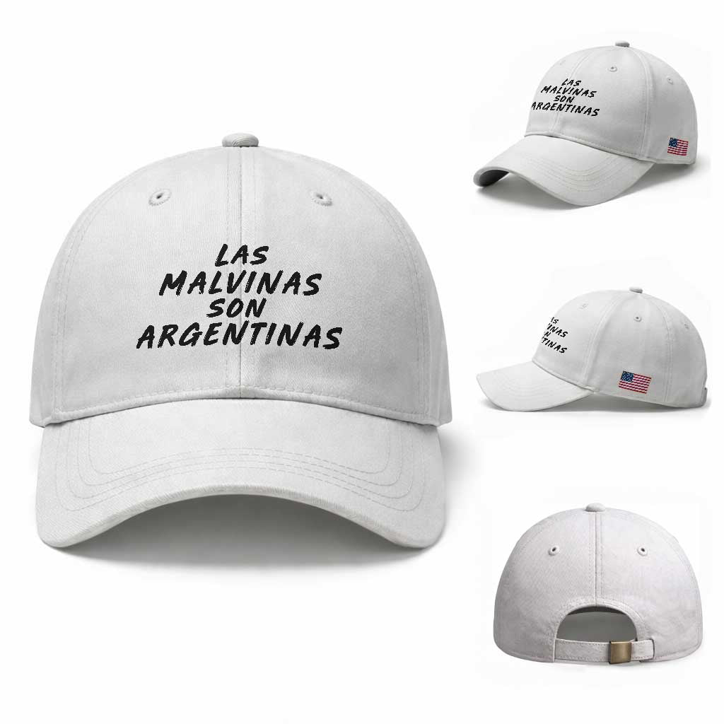 Las Malvinas Son Argentinas Baseball Cap Political Statement TS11 Baseball Cap Universal Fit White Print Your Wear