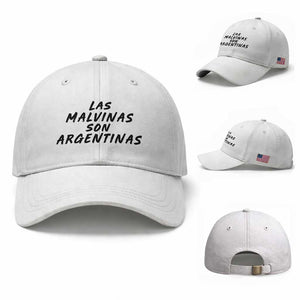 Las Malvinas Son Argentinas Baseball Cap Political Statement TS11 Baseball Cap Universal Fit White Print Your Wear