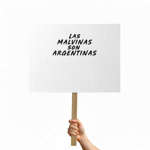 Las Malvinas Son Argentinas Protest Sign Political Statement TS11 Horizontal 18" × 24" White Print Your Wear