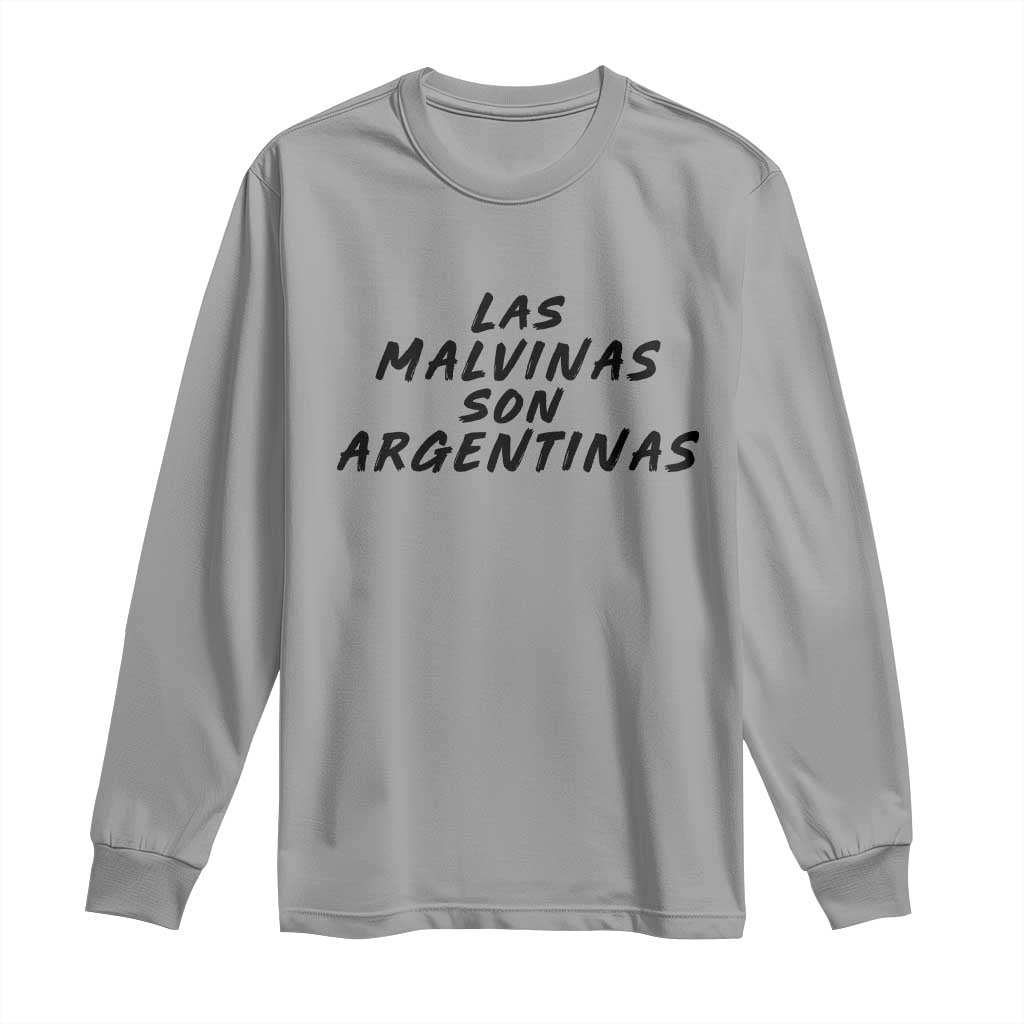 Las Malvinas Son Argentinas Long Sleeve Shirt Political Statement TS11 Sport Gray Print Your Wear