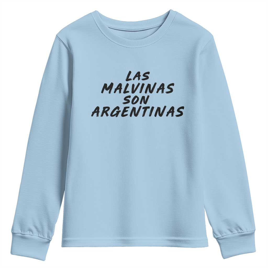 Las Malvinas Son Argentinas Youth Sweatshirt Political Statement TS11 Light Blue Print Your Wear