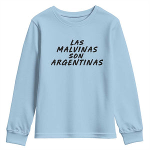 Las Malvinas Son Argentinas Youth Sweatshirt Political Statement TS11 Light Blue Print Your Wear