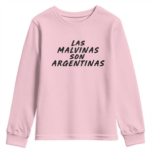 Las Malvinas Son Argentinas Youth Sweatshirt Political Statement TS11 Light Pink Print Your Wear